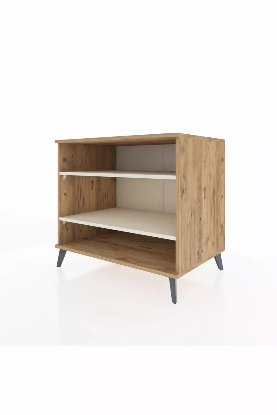 Commode Kronos 2 étagères Pin-Pierre de lune