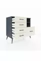 Commode Hyperion 2 étagères 5 tiroirs Anthracite-Anthracite/Pierre de lune