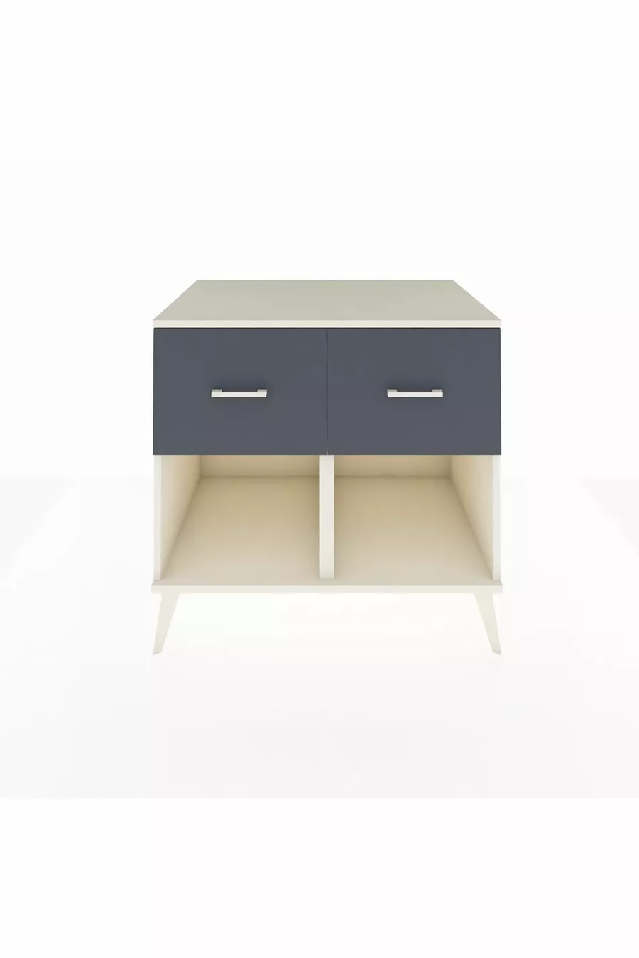 Commode Kronos 2 tiroirs Pierre de lune-Pierre de lune/Anthracite