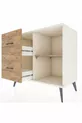 Commode Hyperion à une étagère et 2 tiroirs Aigue-marine-Pin