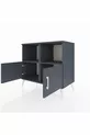 Commode Hyperion 2 étagères 2 portes Anthracite-Anthracite