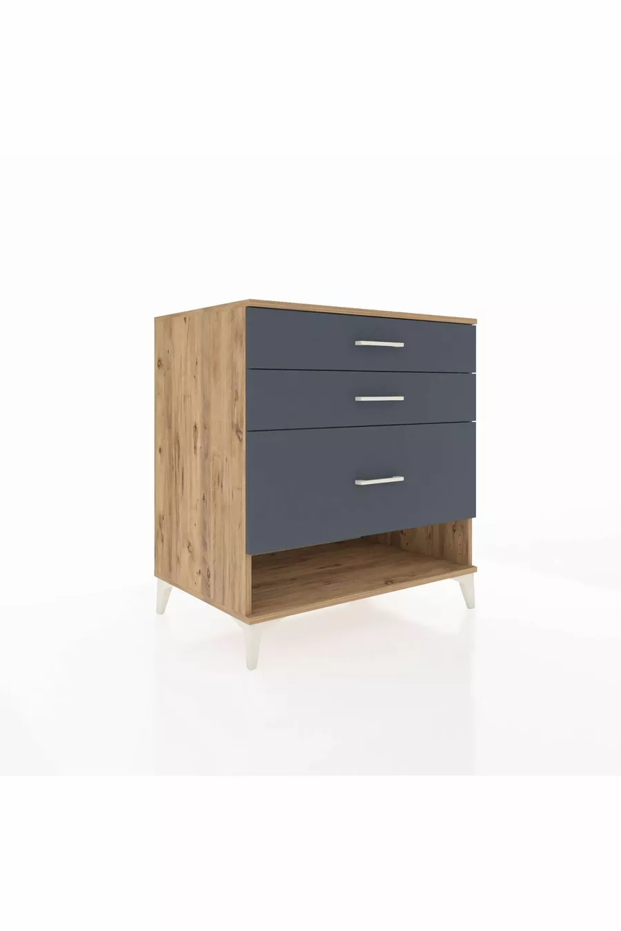 Commode Kronos à 3 tiroirs Pin-Anthracite