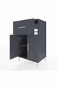 Commode Hyperion à une étagère, un tiroir et deux portes, Anthracite-Anthracite