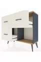 Commode Arges 3 tiroirs Anthracite-Sapin/Pierre de Lune