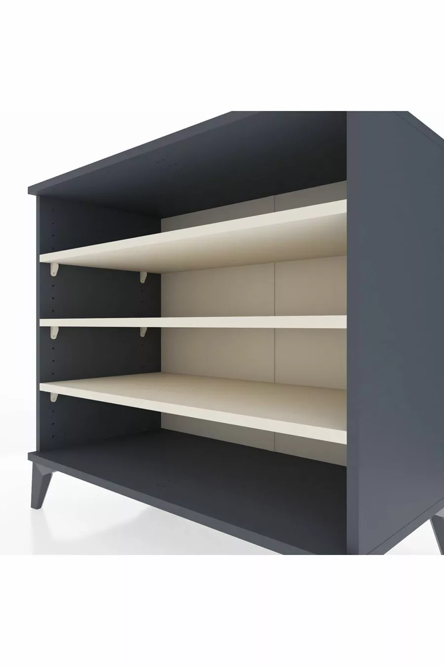 Commode Hyperion 3 étagères Anthracite-Pierre de lune