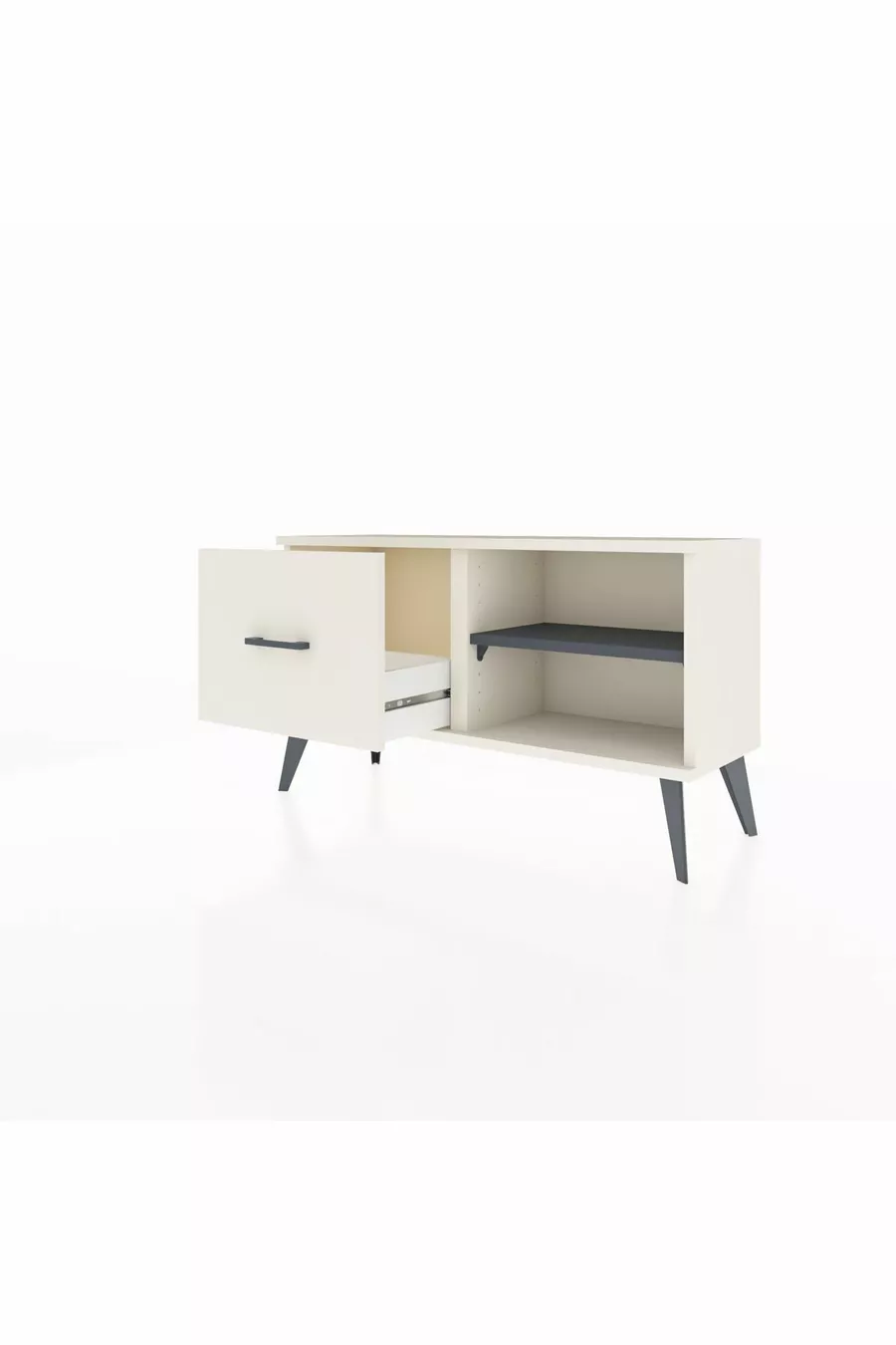 Commode Arges à une étagère et un tiroir, Ambre-Anthracite / Ambre