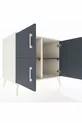 Commode Kronos 2 étagères 3 portes Pierre de lune-Anthracite