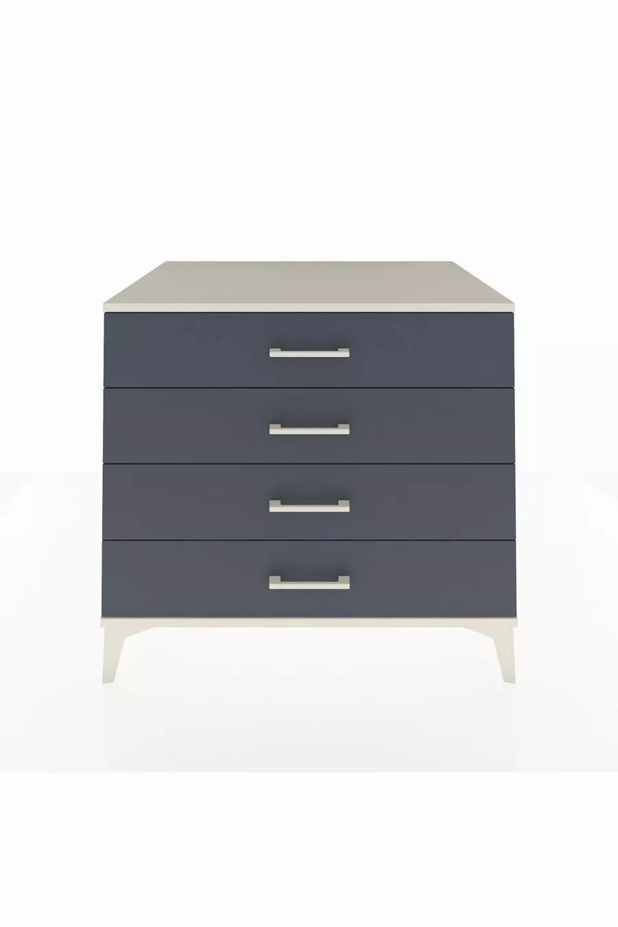 Commode Kronos 4 tiroirs Pierre de lune-Anthracite