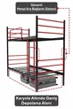 Lits superposés Trend compatibles avec matelas rouge Métal démontable