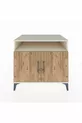 Commode Kronos 2 étagères 2 portes Pierre de Lune-Pin