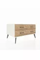 Commode Kronos 4 étagères Pierre de lune-Pierre de lune/Pin