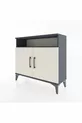 Commode Arges 2 étagères 2 portes Anthracite-Pierre de lune