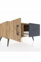 Commode Kronos avec une seule étagère, un tiroir et une porte, pin-pine/antracite