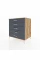 Commode Kronos à 5 tiroirs Pin-Anthracite