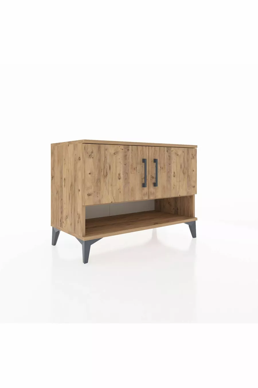 Commode Hyperion 2 étagères 2 portes Pin-Pin
