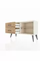 Commode Arges à une étagère et 2 tiroirs en pierre d'onyx et pin