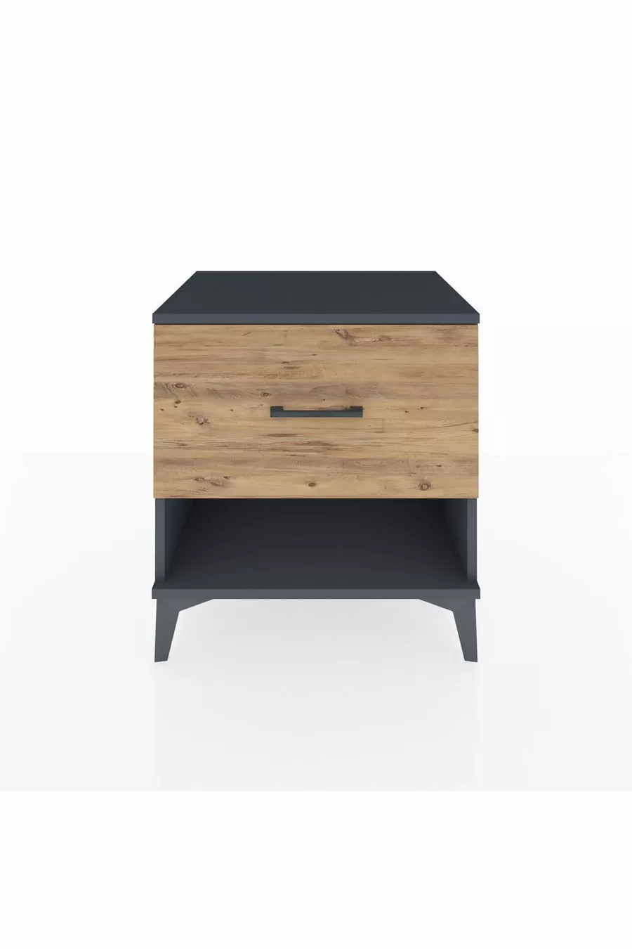 Table de chevet Hyperion à un tiroir Anthracite-pin