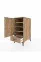 Table de chevet Kronos avec 4 étagères, 1 tiroir et 1 porte, en pin-pins