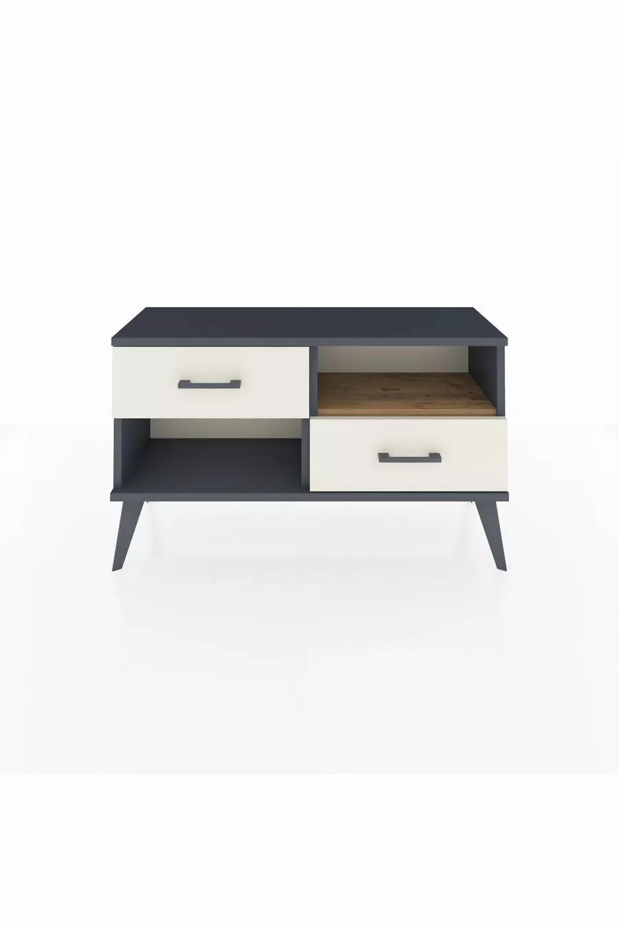 Commode Arges à une étagère, 2 tiroirs, Anthracite-Sapin/Mer de pierre