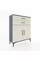 Commode Arges avec 2 étagères, 2 tiroirs et 2 portes, Anthracite-Pierre de lune