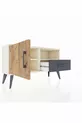 Commode Arges avec 2 étagères, 1 tiroir, 1 porte, couleur Pierre de lune/Pin/Anthracite