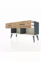 Commode Arges 2 Tiroirs Anthracite-Pierre de Lune/Pin
