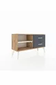 Commode Arges à une étagère et 2 tiroirs Pin-Aya/Anthracite
