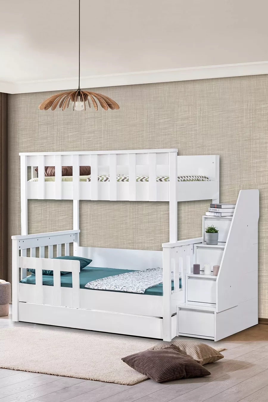 Lit superposé, Ranza Diva MDF Profil Séparable - Blanc