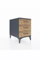 Table de chevet Kronos à 3 tiroirs Anthracite-Pin
