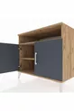 Commode Kronos 2 étagères 2 portes Pin-Anthracite