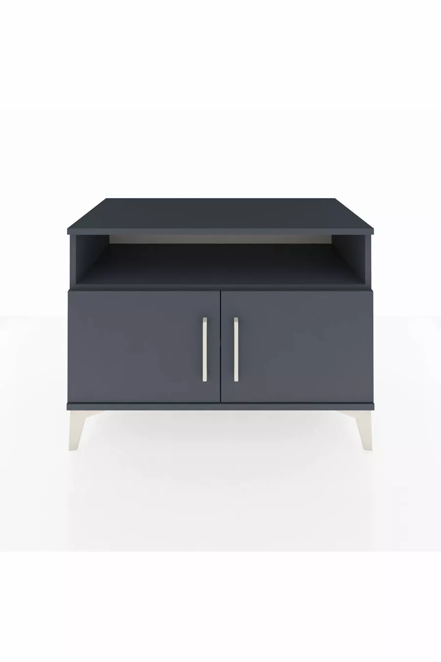 Commode Hyperion 2 étagères 2 portes Anthracite-Anthracite