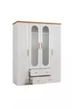 Lits superposés, Ensemble de chambre pour jeunes Vita Bohem en noyer avec lit superposé + armoire à quatre portes