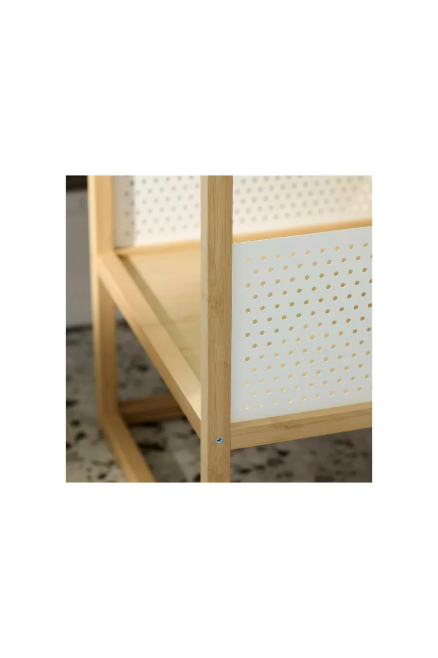 table de chevet, bambou-blanc, cm