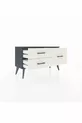 Commode Arges 3 étagères Anthracite-Anthracite/Gris pierre