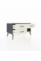 Commode Hyperion 3 tiroirs Anthracite-Sapin/Pierre de lune