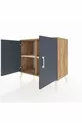 Commode Hyperion 2 étagères 2 portes Pin-Anthracite/Pierre de lune