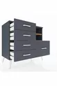 Commode Hyperion 2 étagères 5 tiroirs Anthracite-Sapin/Anthracite