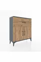 Commode Arges avec une étagère, un tiroir et deux portes, Anthracite-Épicéa