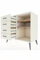 Commode Hyperion 2 étagères 4 tiroirs Nacré-Pin/Nacré