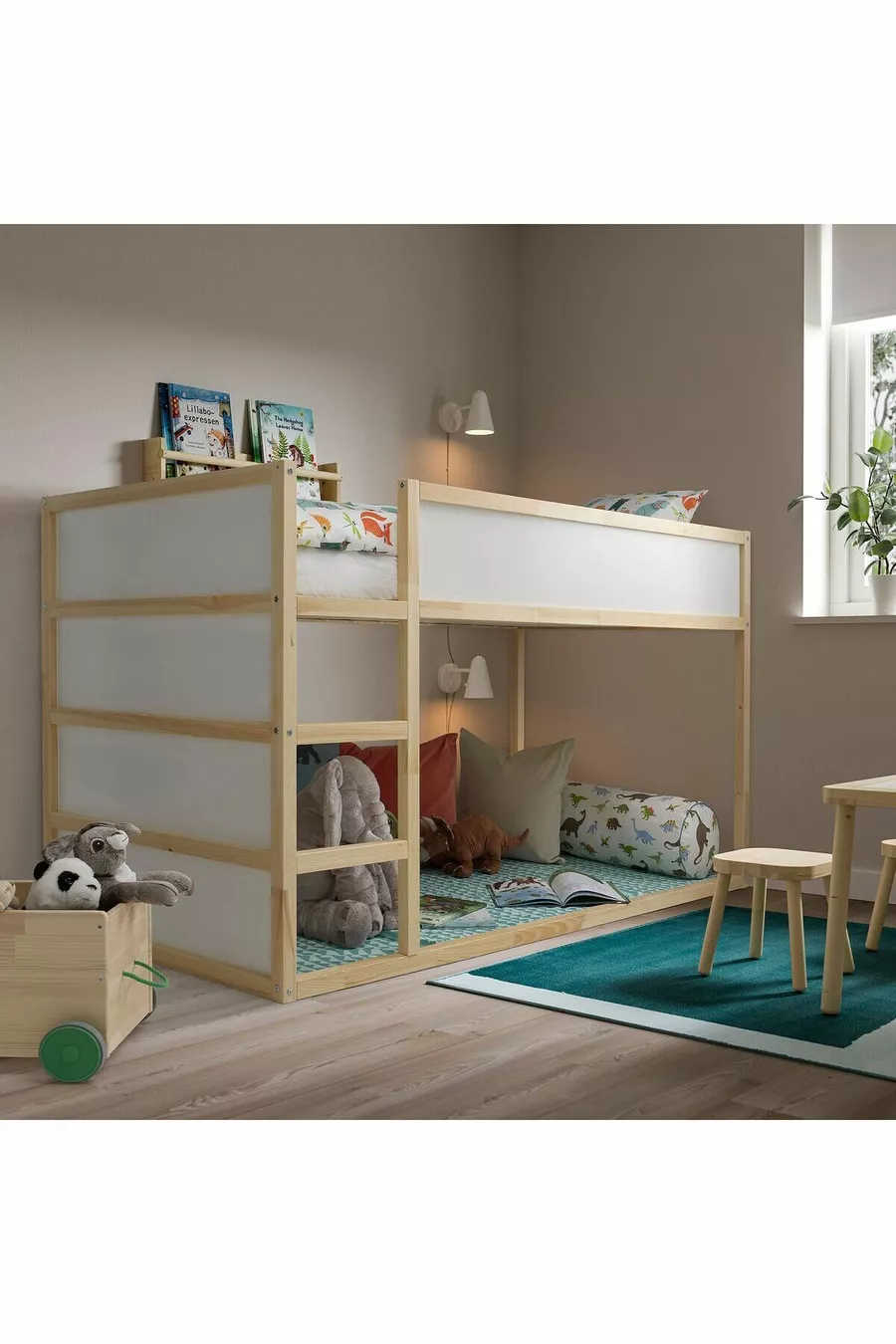 Lit pour enfant réversible, blanc-pin, cm