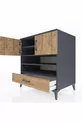 Commode Kronos avec 4 étagères, 1 tiroir et 2 portes, Anthracite-Sapin