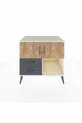 Commode Kronos avec 2 étagères, 2 tiroirs et 2 portes, Pierre de Lune-Pin/Anthracite