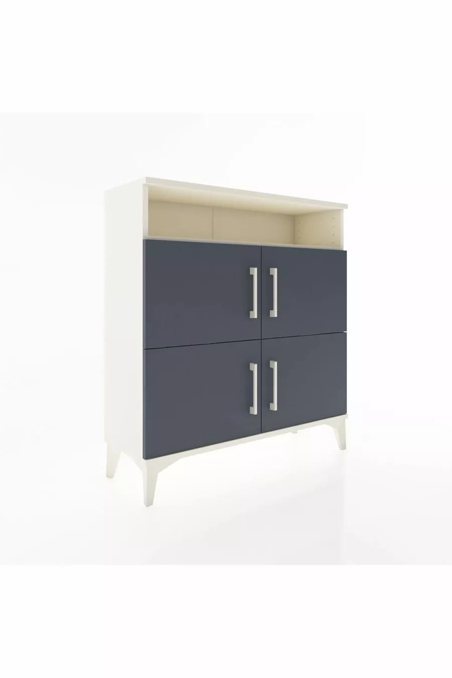 Commode Arges 4 étagères 4 portes Pierre de lune-Anthracite