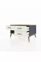 Commode Kronos 3 tiroirs Anthracite-Sapin/Pierre de lune