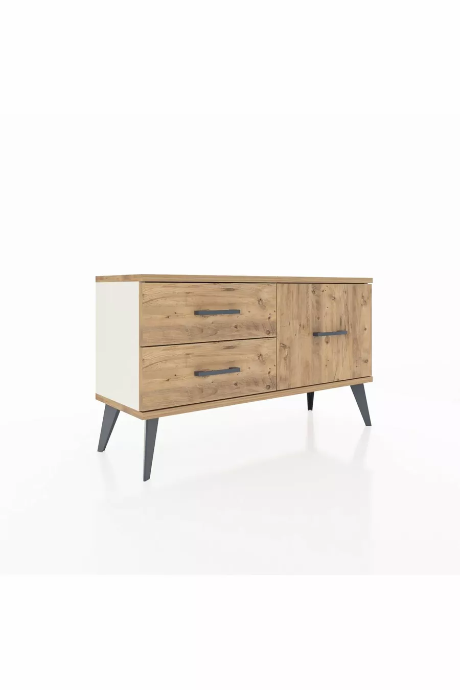 Commode Arges 3 étagères Pierre de lune-Pin