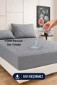 Protection de matelas matelassée Premium grise  % coton, ajustée, bord complet, imperméable, pour toutes les tailles