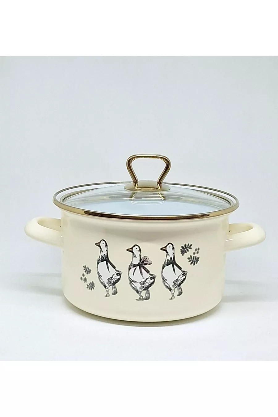 MAISON ÉMAILLÉE  CM 2,5 LITRES CASSEROLE EN ÉMAIL CANARD
