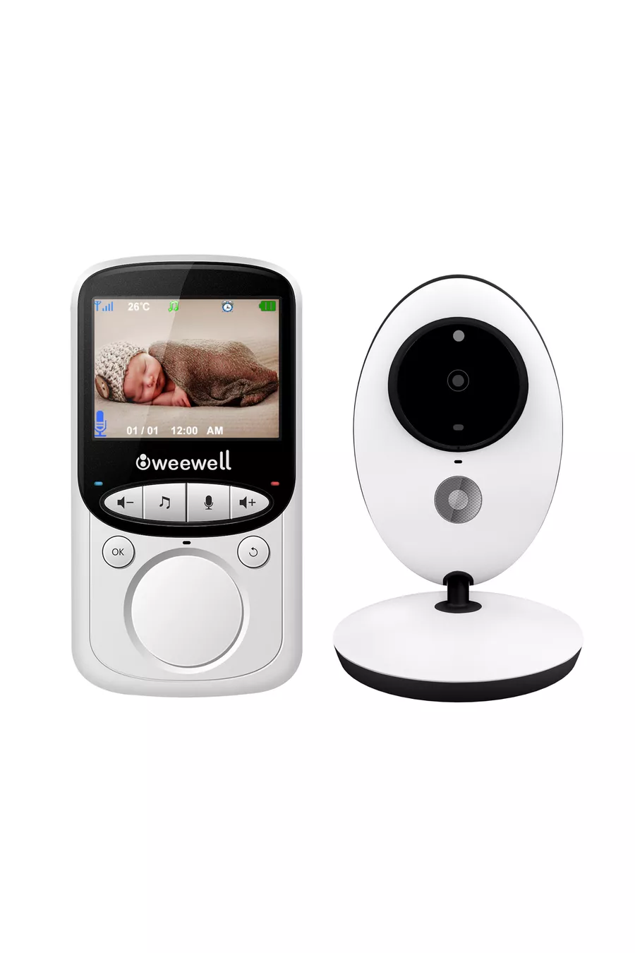  Caméra Bébé Weewel - Écran LCD 2,4", Conversation Bidirectionnelle, Berceuse Apaisante
