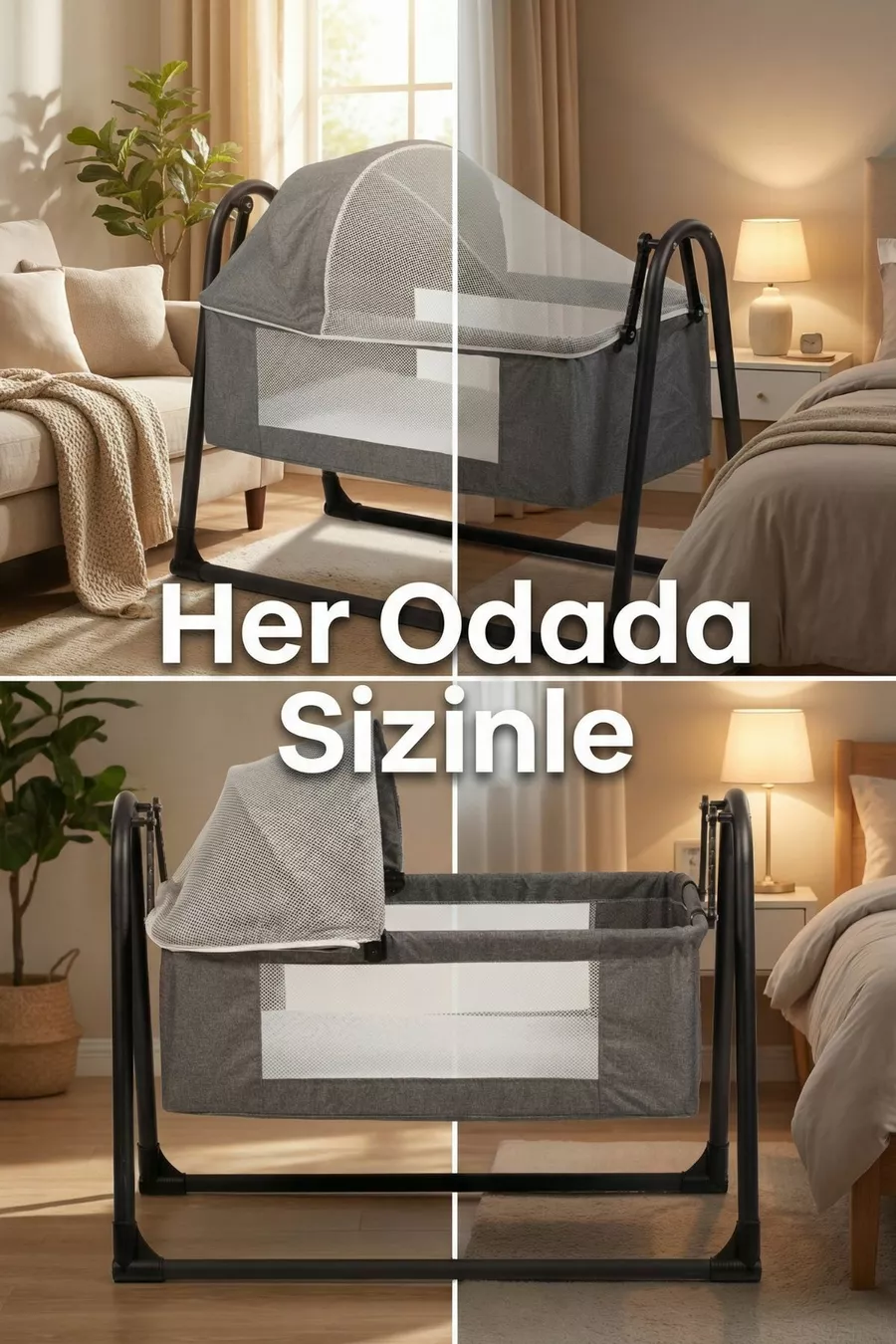 Neonest Lit à côté de la mère avec matelas épais, moustiquaire et tente, qui se balance. Berceau panier portable neuf Vison