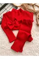 ENSEMBLE ROUGE BÉBÉ COLLANTS BLOUSE BANDEAU